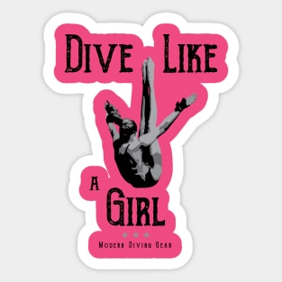 Women's Dive Like a Girl Diving Shirt Sticker